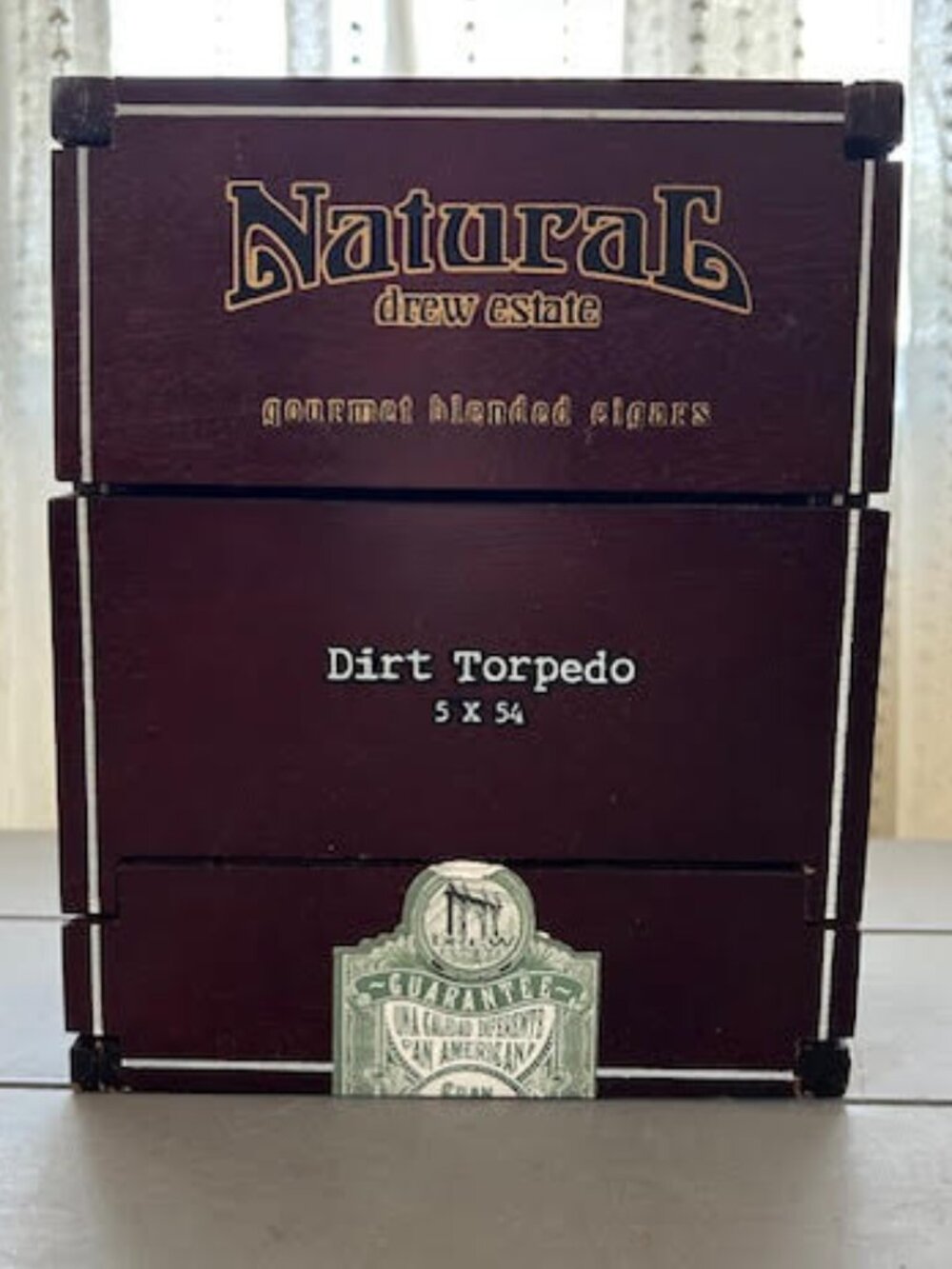 Natural by Drew Estate Wooden Cigar Box Tobacco Decor Storage